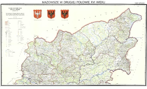 Mazowsze w II poł. XVI w. (mapa)